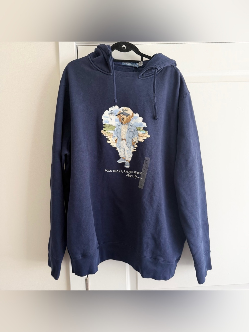 Polo Ralph Lauren Navy Blue Bear Fleece Hoodie NWT